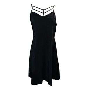 Express‎ Black Strappy V Neck A Line Mini Dress Size Medium